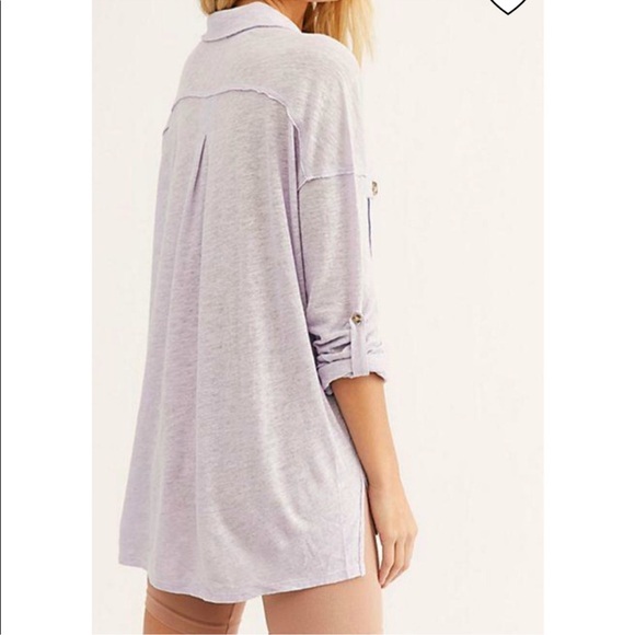 Free People Women’s Small Purple Lilac We The Free Penelope Button-Down Top - Picture 2 of 10